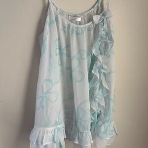 Victoria’s Secret I Do Light Blue Ruffle Bow babydoll dress